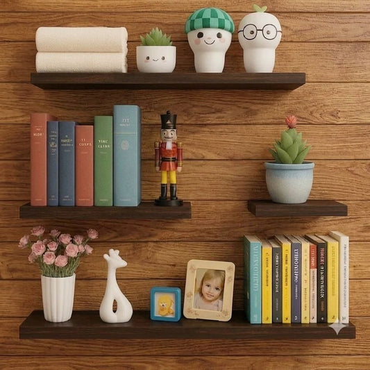 4 Pcs Wooden Design Rack Shelf , Make yours wall Attractive , Wooden Racks