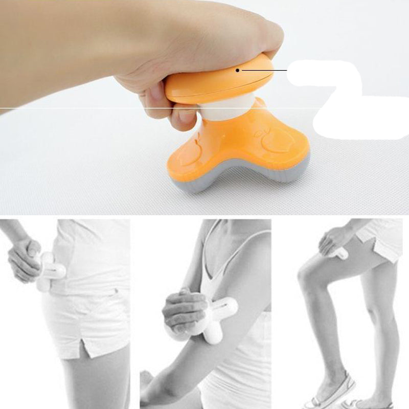 Imported Portable Handled Triangle Vibration Electric Massager Use USB Cable or 3pcs AAA Batteries ( Come with USB Cable)