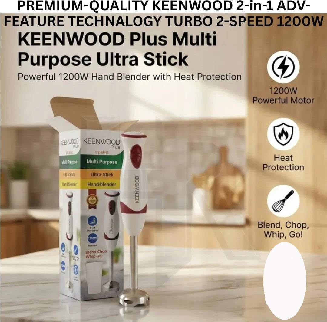 Kenwood Plus Multi Purpose Ultra Stick Hand Blender 1200W – Large Size Heavy Duty Motor Hand Blender for Kitchen, Smoothies, Soups & Mixing