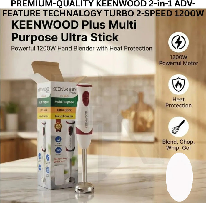 Kenwood Plus Multi Purpose Ultra Stick Hand Blender 1200W – Large Size Heavy Duty Motor Hand Blender for Kitchen, Smoothies, Soups & Mixing